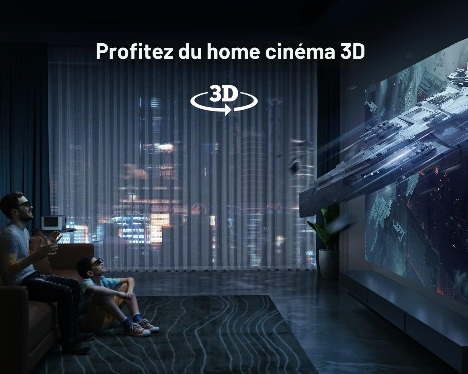 Dangbei DLP Lunettes 3D Rechargeables Actives pour compatibles avec Dangbei Atom, DBX3 Pro, DBOX02
