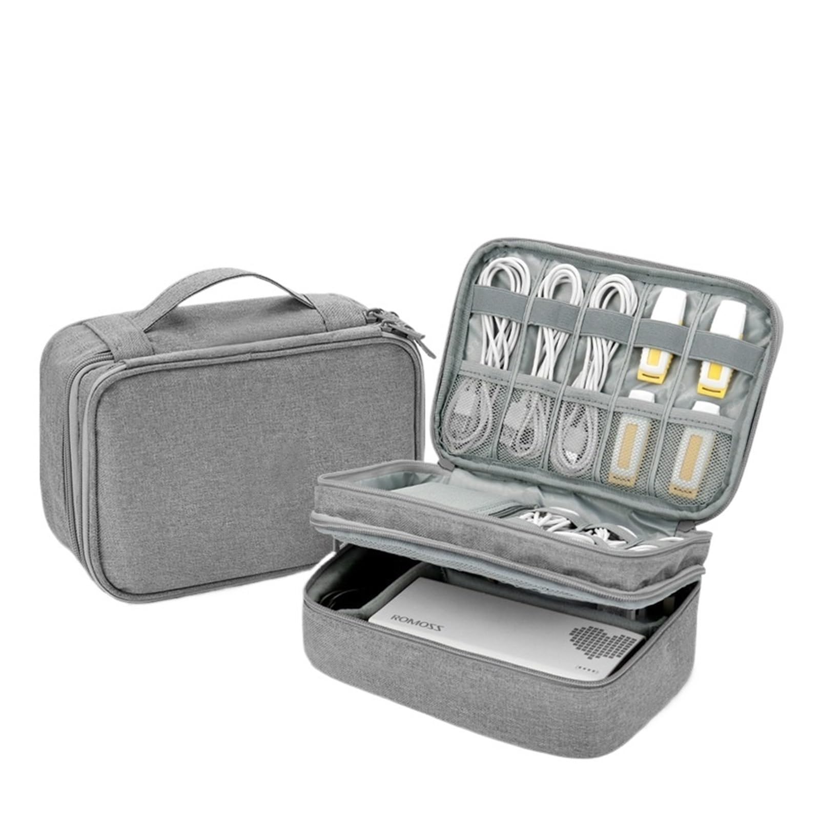 Borsa Organizer per Cavi Custodia Digitale Multifunzionale Caricabatterie Alimentatore Cavo Dati Ricarica Custodia Protettiva for Tesoro Scatola organizzatore(Black,Simplicity Portable)