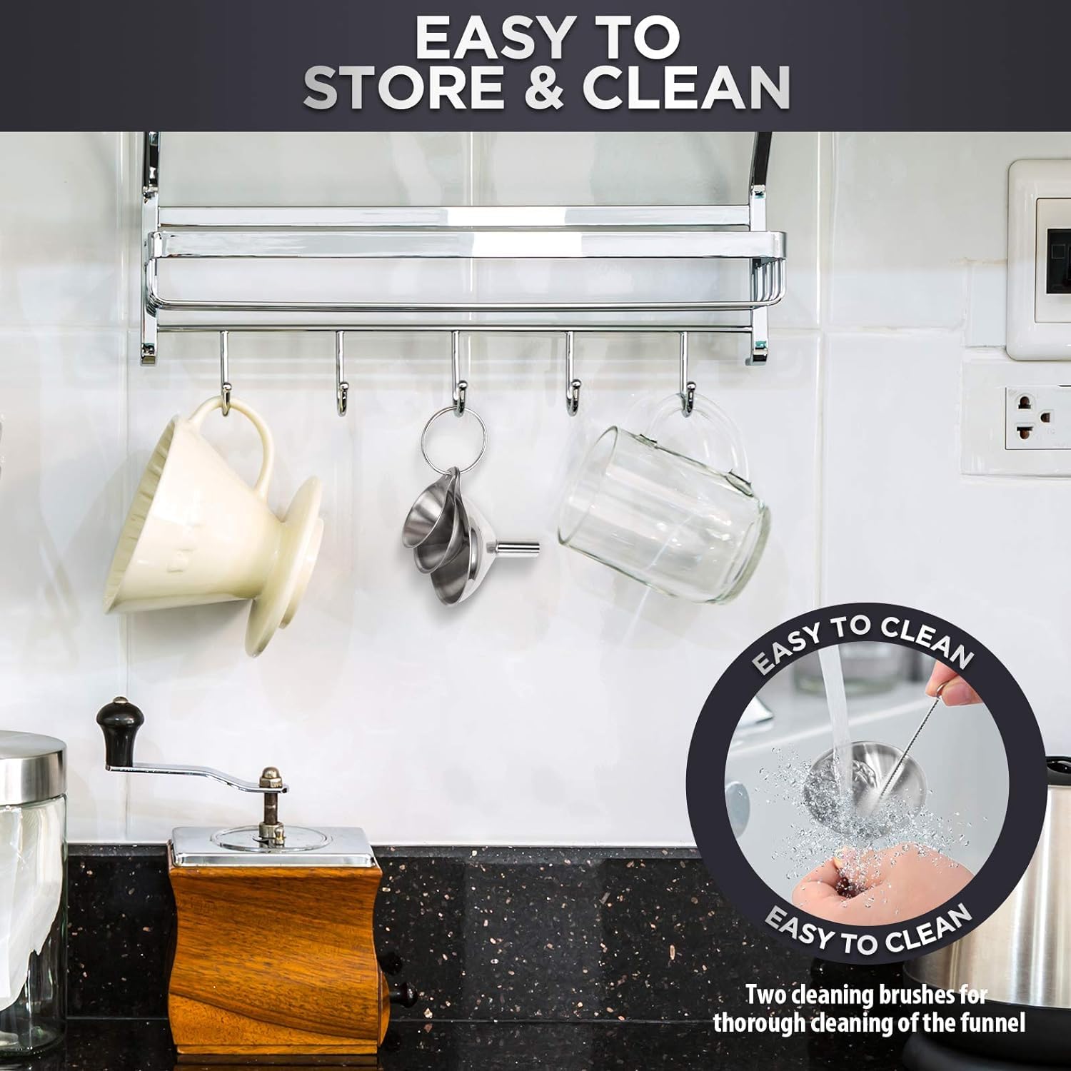 Set 3 Imbuti Pieghevoli In Silicone Per Cucina - Piccolo, Medio E Grande, Per Trasferire Liquidi In Modo Sicuro - Foto 5