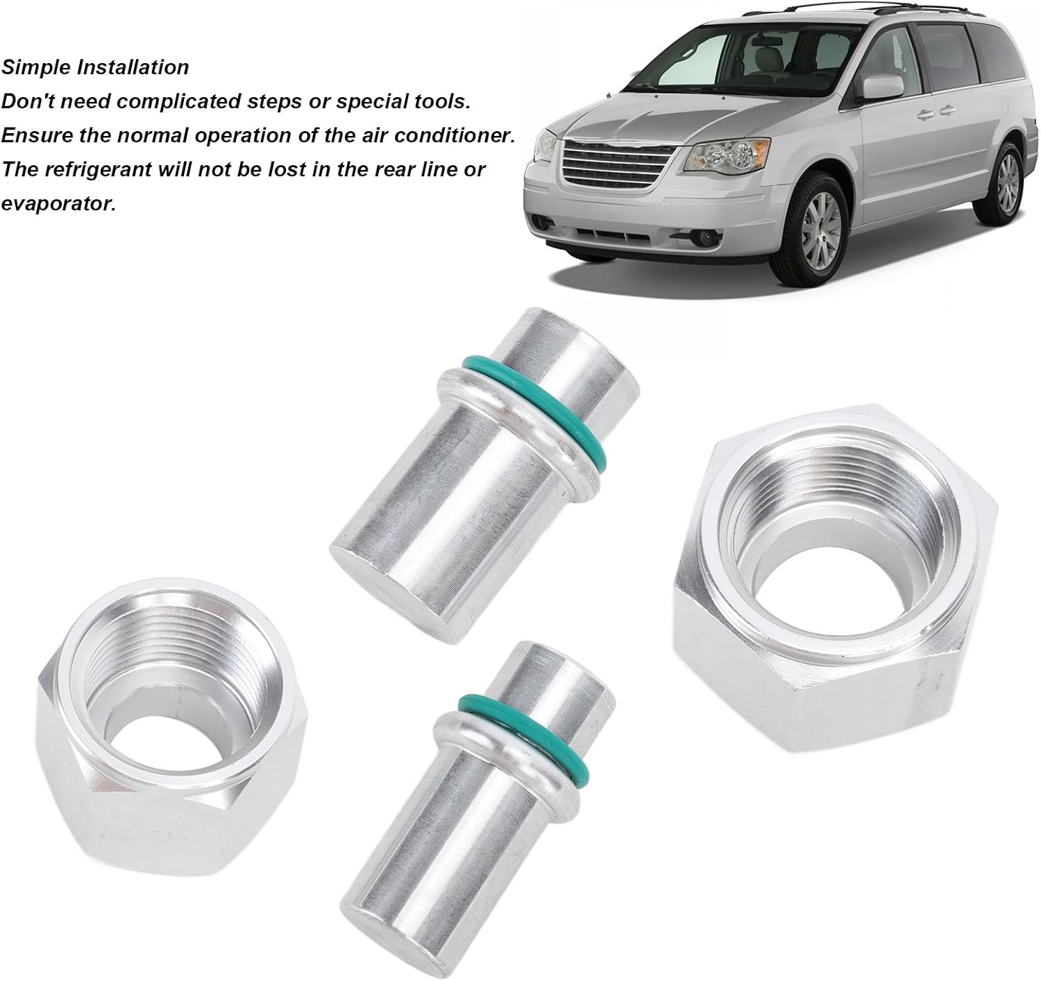 Rear AC Block Off Kit, Aluminum Alloy Material, Compatible with Town Country 2004-2011 Car Essential Vehicle Accessory