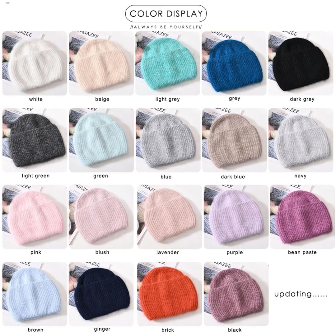 Wvapzxx Bonnet Tricoté En Mélange De Cachemire Et De Fourrure Avec Paillettes, Bonnet Skullies En Laine Pour Fille, Décontracté, Incontournable, Automne Et Hiver