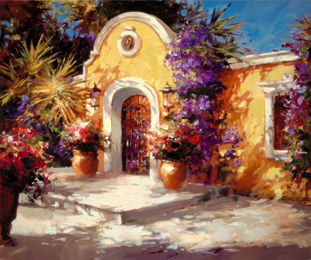 CANVAS-FRAMED-with-AMERICAN-BOX Casa Mia Heighton Brent - Country French horizontal Art print Cottage Floating frame 24_X_29_in