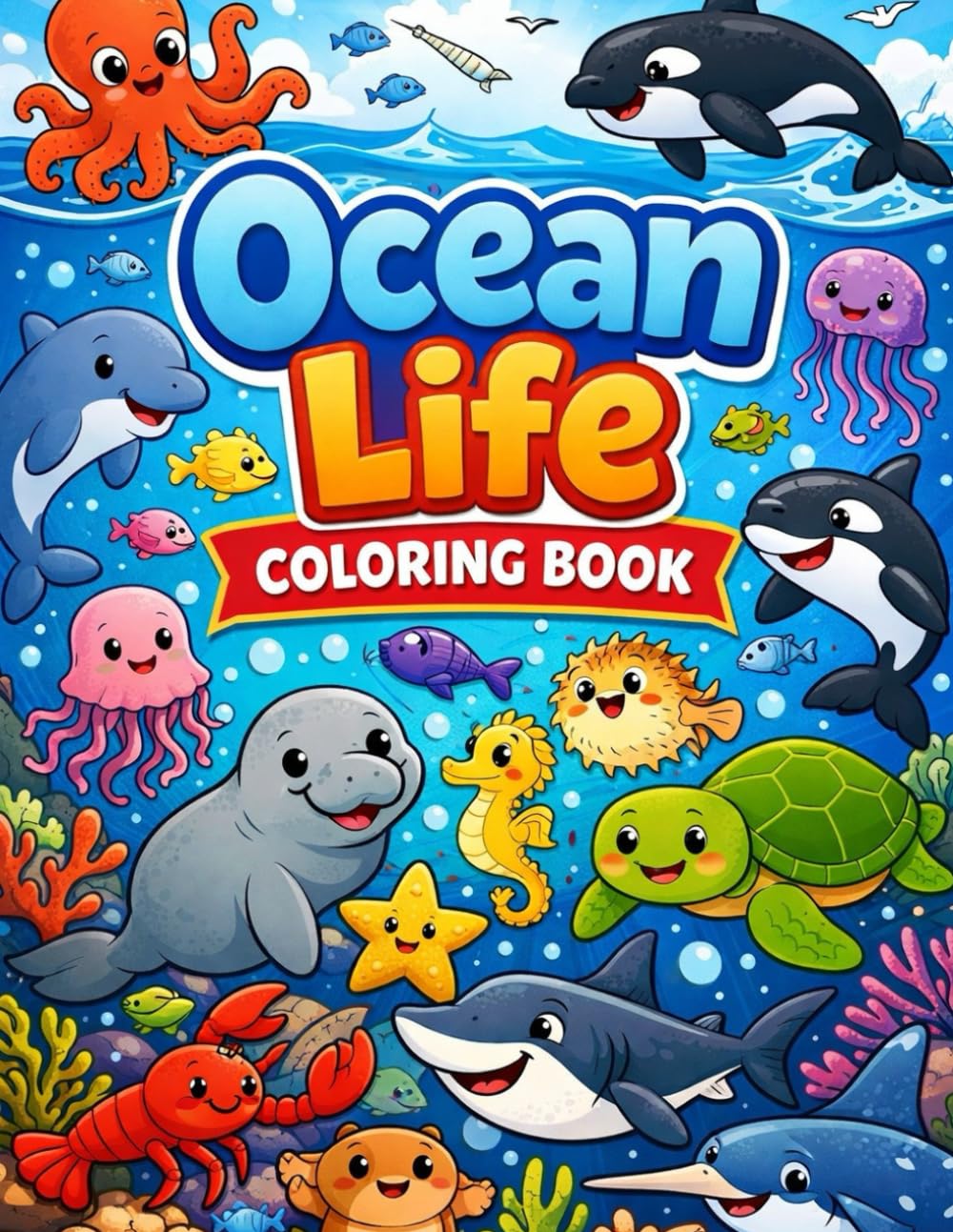 Ocean Life Kids Coloring Book
