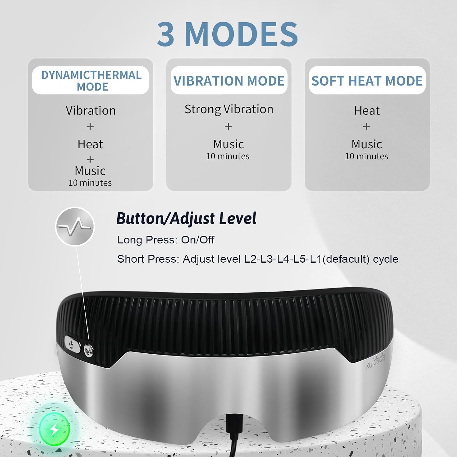 Kuidada Eye Massager with Heat, Birthday Day Gifts for Mom/Dad, Heated Eye Mask Massager for Dry Eyes, Eye Strain, Face Massager, Eye Care Device, Eye Massager with Node Vibration,Vision Window Kuidada Eye Massager with Heat, Birthday Day Gifts for Mom/Dad, Heated Eye Mask Massager for Dry Eyes, Eye Strain, Face Massager, Eye Care Device, Eye Massager with Node Vibration,Vision Window