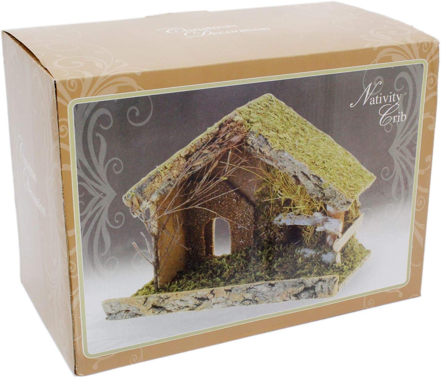 Traditional Rustic Stable Barn Christmas Decoration For Nativity Figures