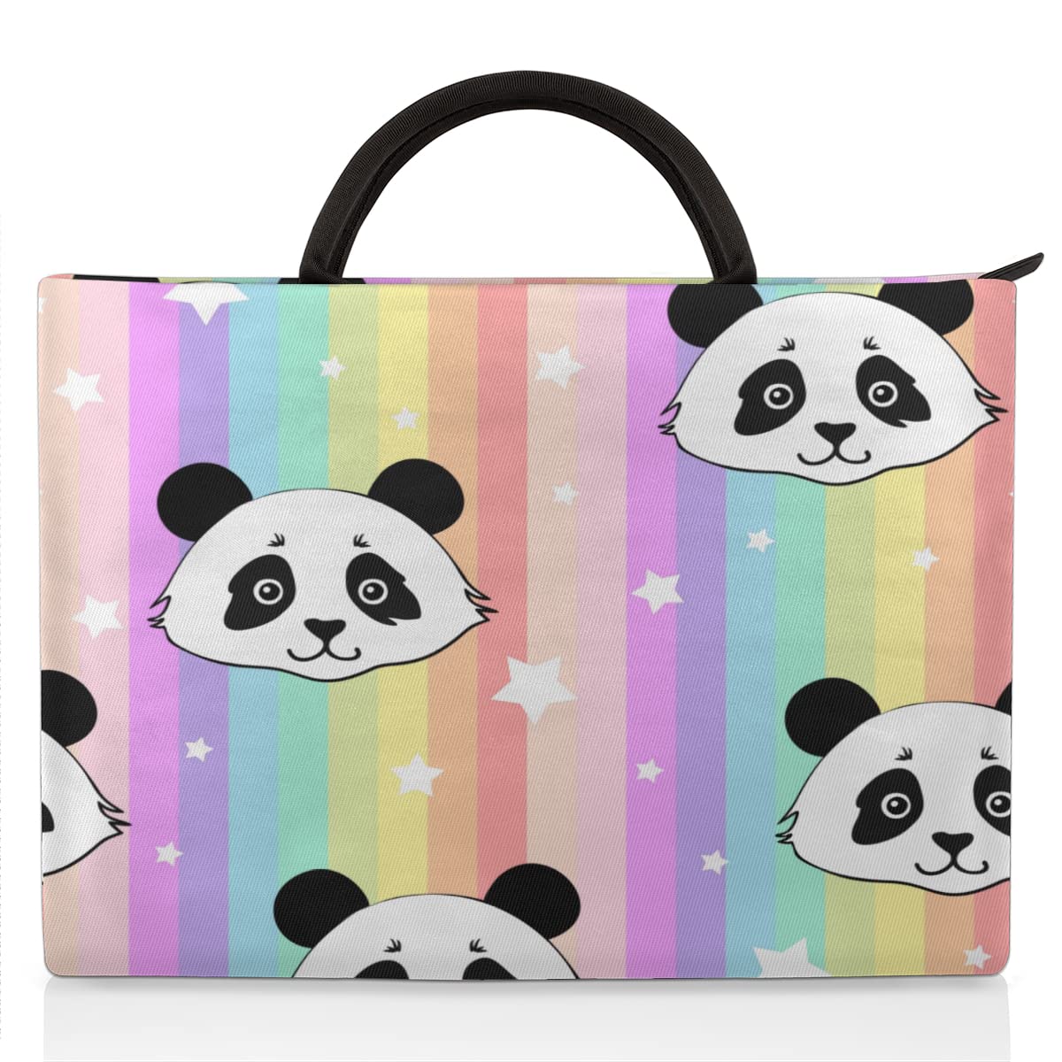 Urocza panda tęcza pokrowiec na laptopa 13-16 cali panda ręczny futerał na laptopa aktówka torba kurierska dla kobiet mężczyzn dzieci chłopców dziewcząt