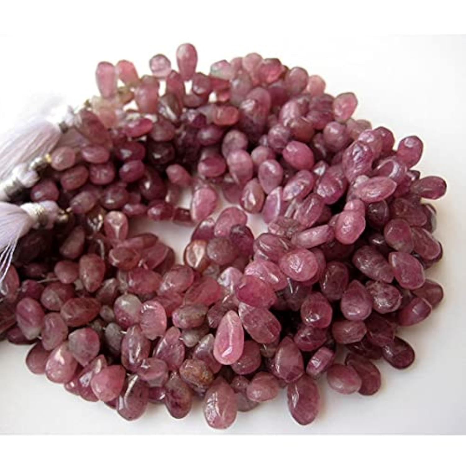 Tourmaline rose perles poire briolette 10mm, fil de pierre brute pour bijoux DIY