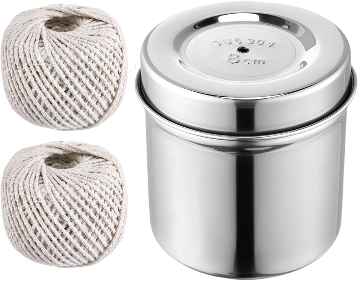 Kitchen Twine for Cooking - 2 Rolls Natural Cotton Butcher String (426ft Total) with Stainless Steel Dispenser, Heavy Duty Meat Tying Cord for Roasting, Turkey, Tamales, BBQ & Baking | Food Safe