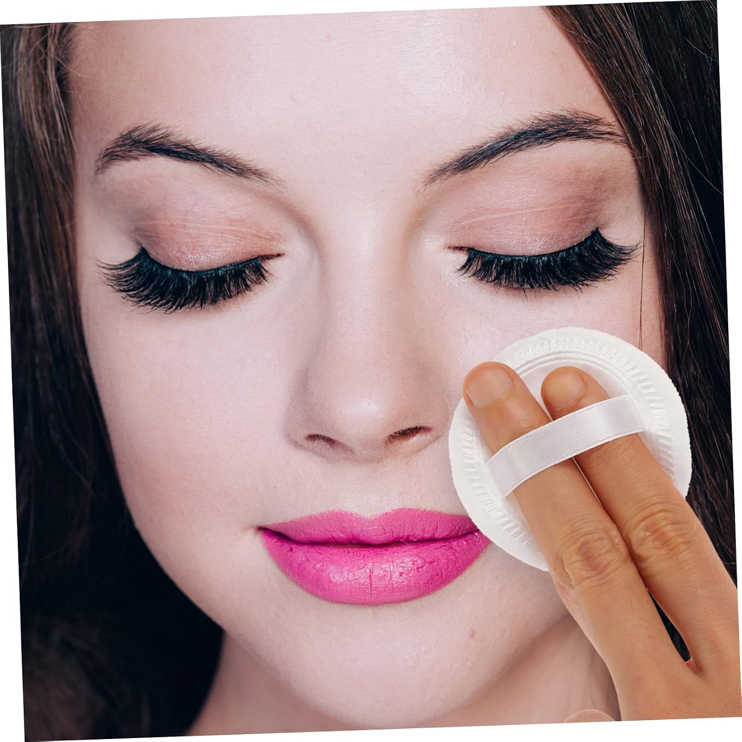 Cotton Makeup Puff Set of 20 6cm Round Velour Loose Powder Puff for Makeup Application for Skin Types