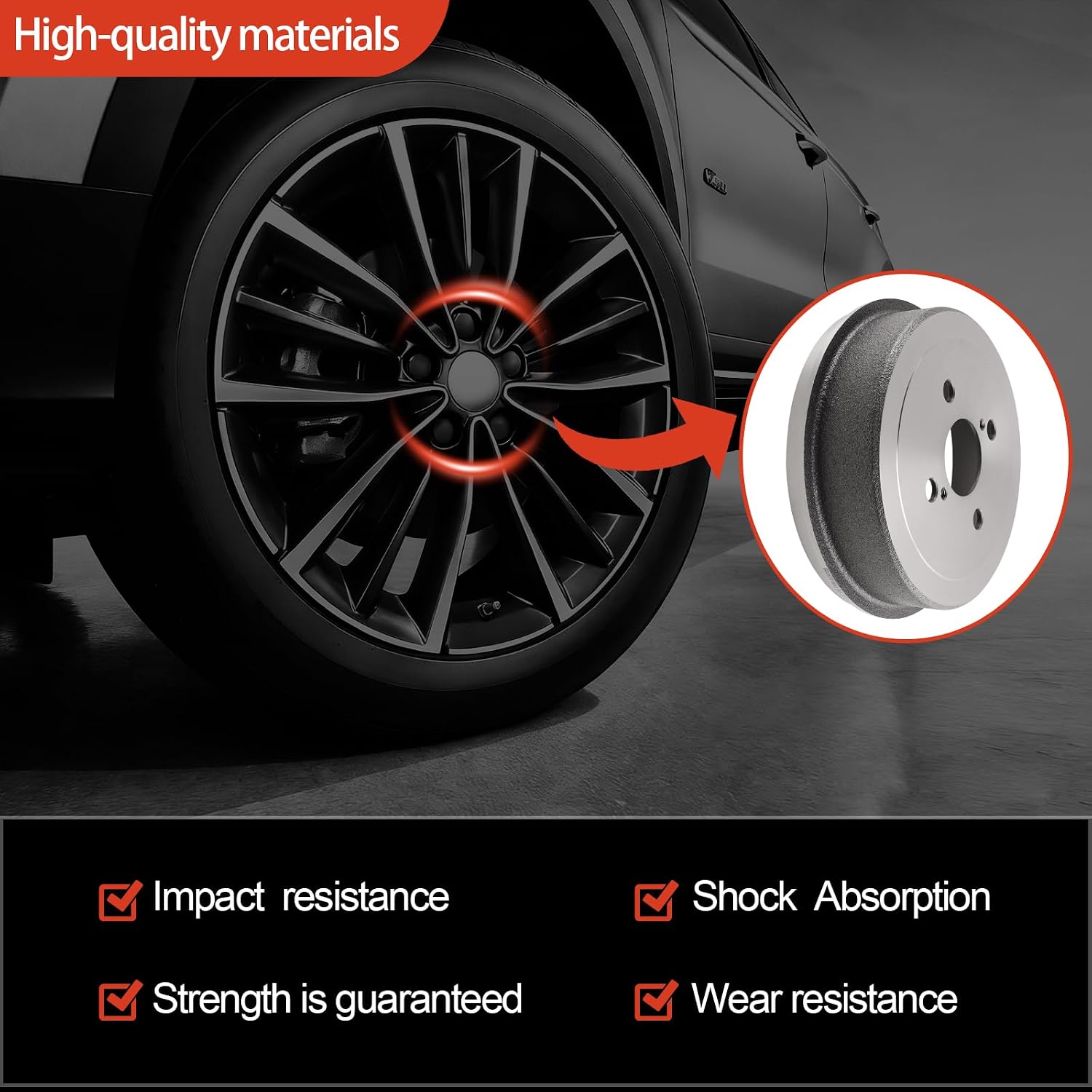 Rear Left & Right Disc Brake Drums Set Compatible with 1993-2002 Corolla & 1993-2002 Prizm 1.8L 1.6L L4, Replace BD3578 4243102020 4243112130 4243120250 94852720