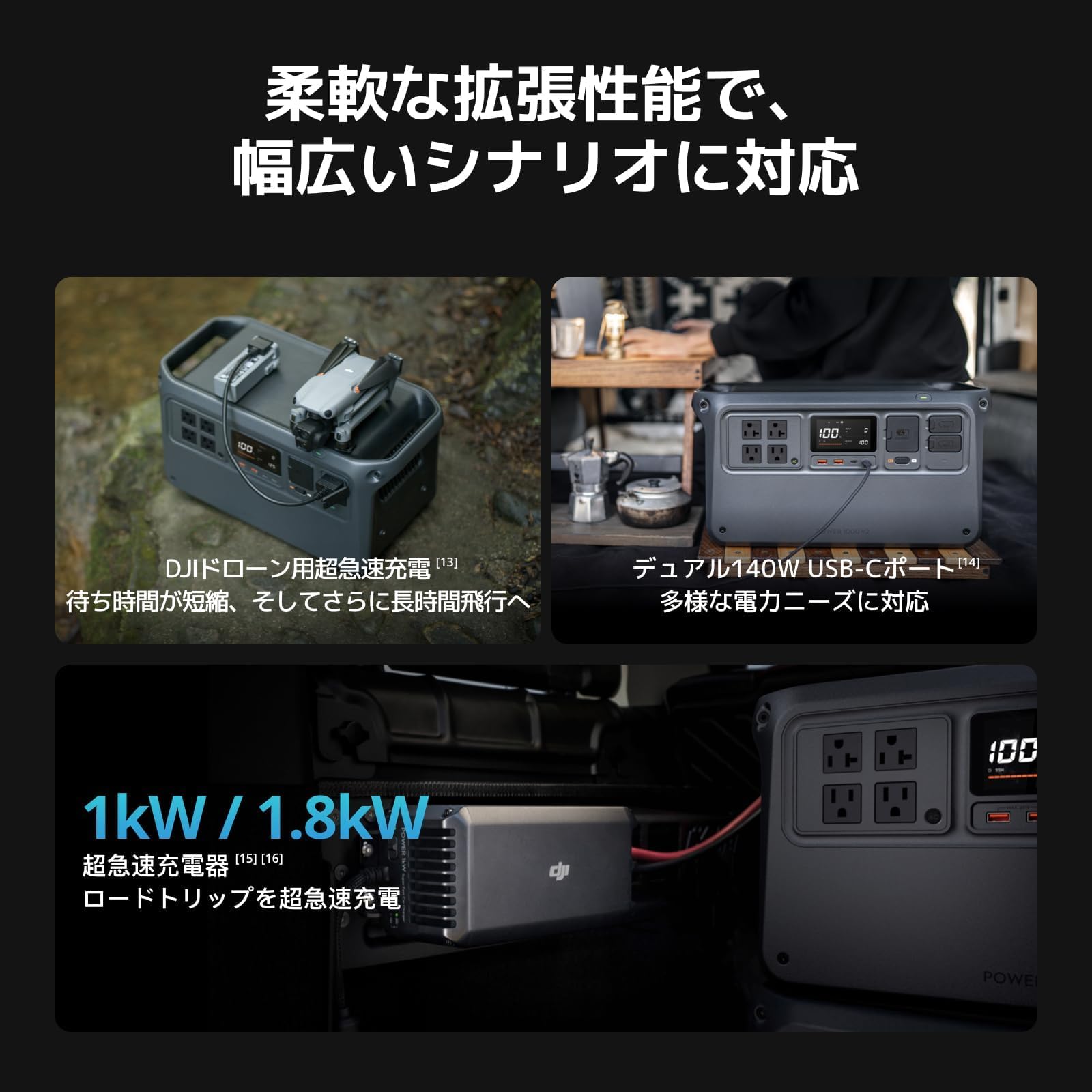 Amazon.co.jp: DJI Power 1000 V2 ソーラー 車内充電On the Goコンボ
