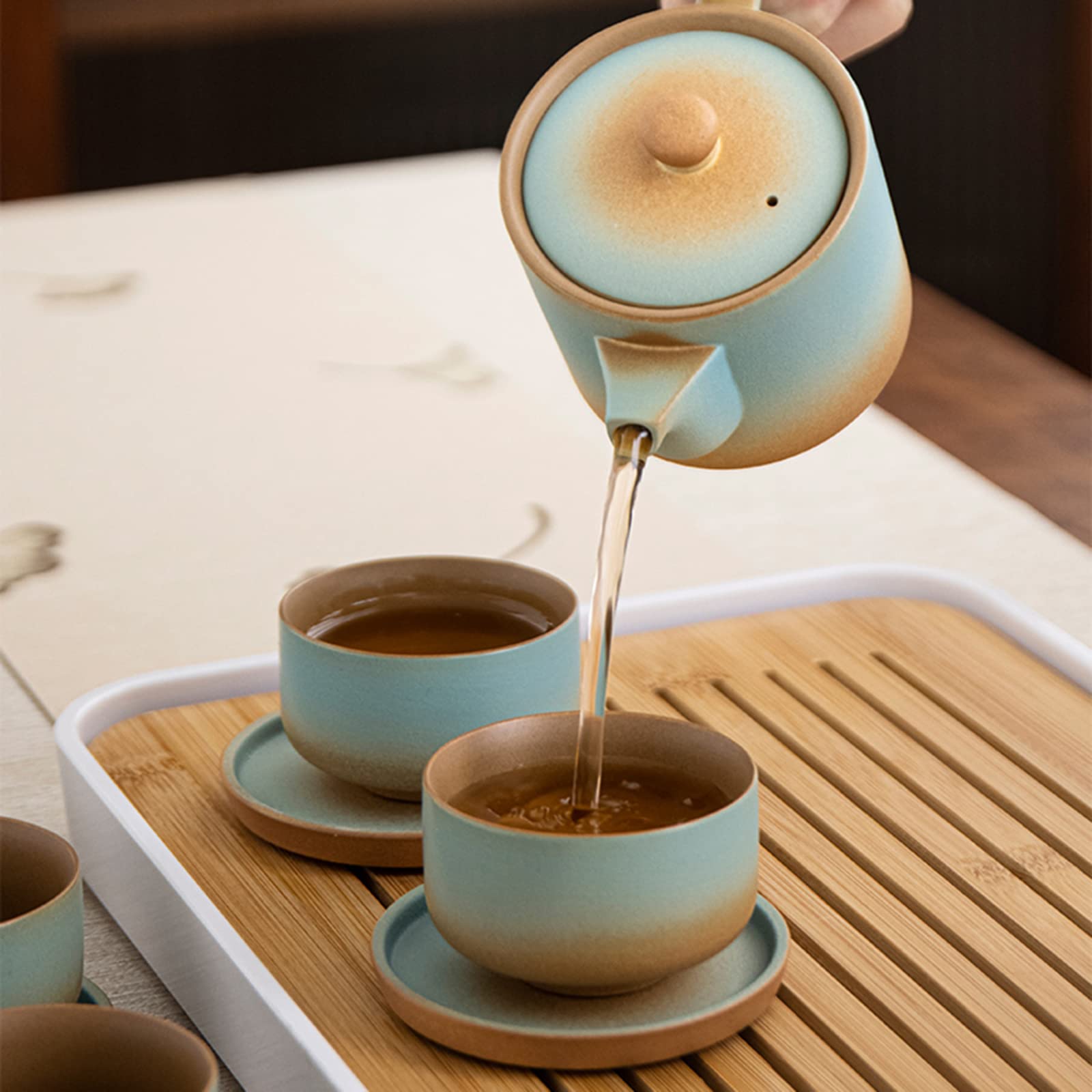 Amazon.co.jp: 湯呑み 手絵茶碗セットアフタヌーンティー茶器セット