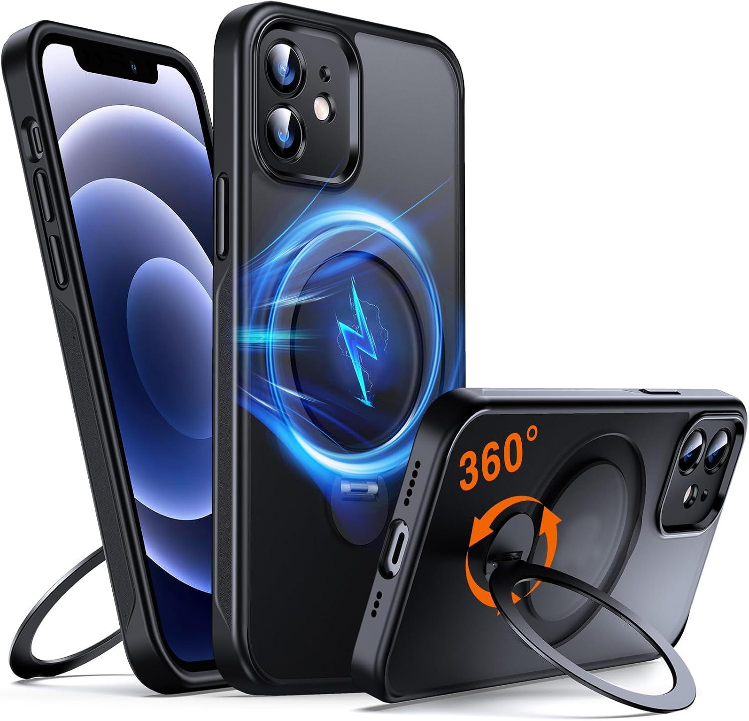 Chicfun 360° O-Ring MagStander for iPhone 14 Pro Case with