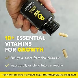 The Beard Club Supreme Beard Growth Kit - Derma Roller, Growth Oil, Vitamins, Vitamin Spray, Biotin Balm, Thickening Conditioner, Shampoo, Comb & Cleansing Spray - Gift Set