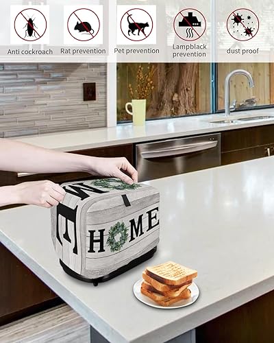 Miniatura 4 de Cubierta para tostadora de granja, 4 rebanadas, cubiertas de electrodomésticos pequeños para cocina, protector de utensilios para hornear, corona de