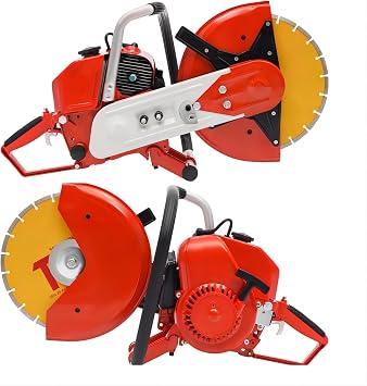 Concrete Saw 12 Gas Powered Concrete Cutter 78.5CC 2-Stroke Gasoline Circular Saw Cut Off Saw for Cutting Steel Aluminum Alloy Wood Concrete Stone Glass Wet Dry Saw Cutter