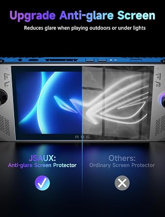 JSAUX Anti-Glare Screen Protector for ROG Xbox Ally/ROG Xbox Ally X (2025) / ROG Ally 2-Pack, Matte 9H Hardness Tempered Glass with Guide Frame, 7 Anti-Scratch Screen Protector for ASUS ROG Ally X