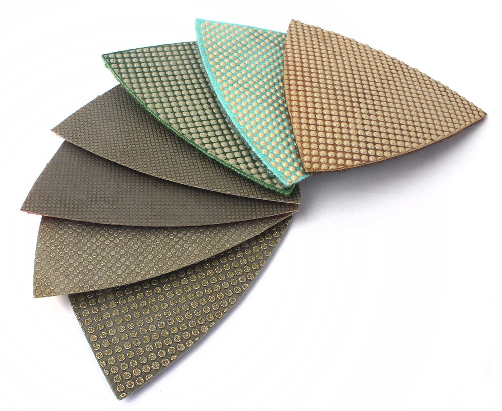 Z-Lion Diamond Triangular Sanding Pads 7 Pcs Set for Granite Marble Glass Sanding Polishing: Tools & Home Improvement