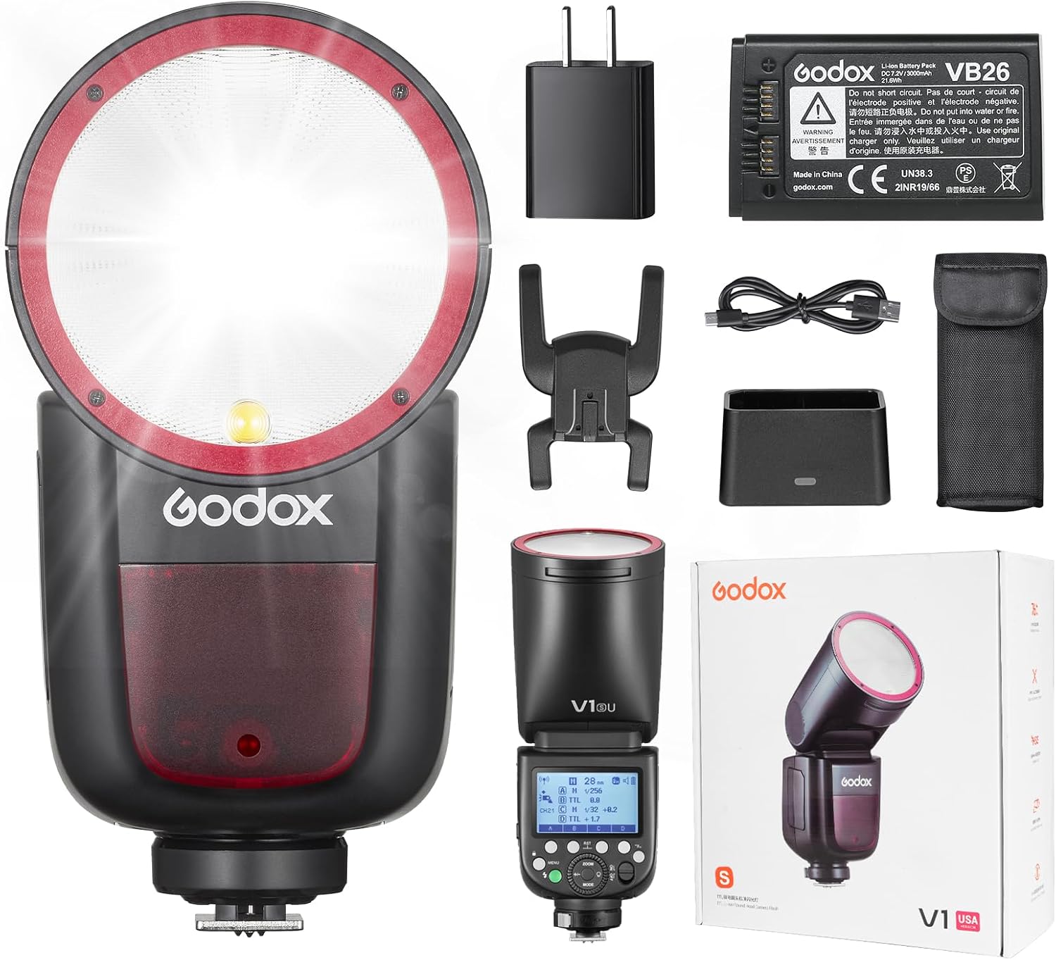 Godox V1S TTL Flash for Sony (V1-S) USB-C Battery
