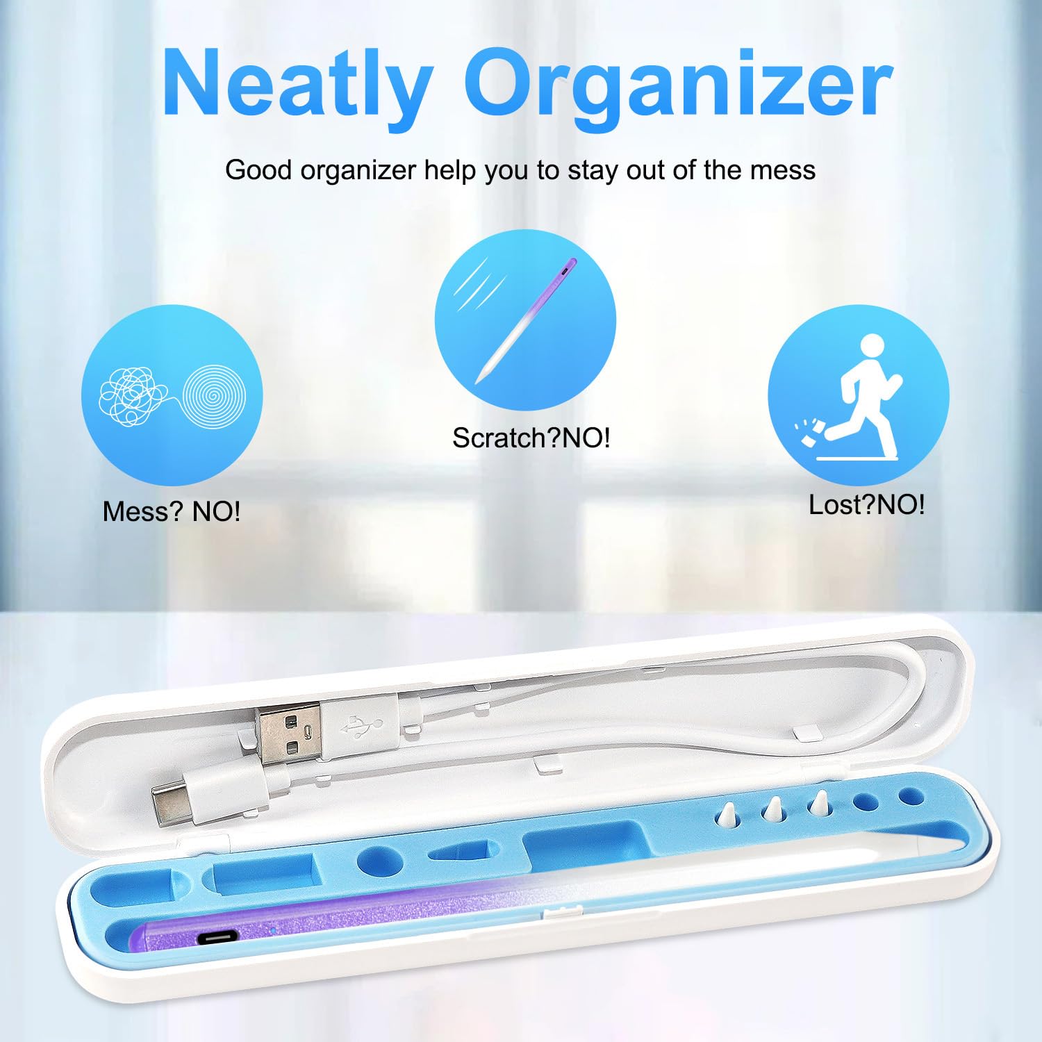 Lápiz capacitivo para iPad Apple: carga rápida para iPad Pencil Apple Pen con sensibilidad de inclinación de rechazo de palma - Bolígrafo para iPad 10/9/8/7/6, iPad Pro de 12.9 pulgadas/11 pulgadas/13
