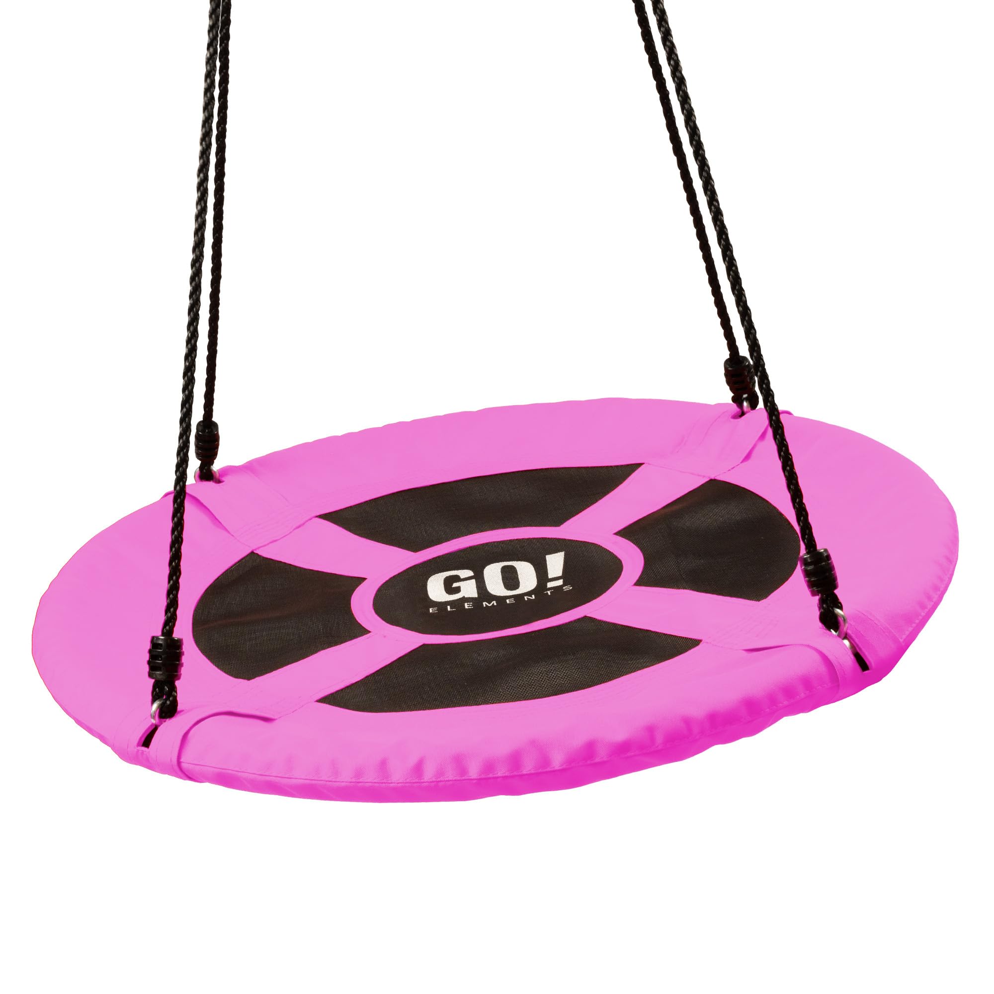 GO!elements Columpio nido para exteriores | Columpio infantil o jardín | Altura regulable para niños y adultos (columpio familiar) hasta 150 kg | Tamaño: 100 cm de diámetro, color: rosa
