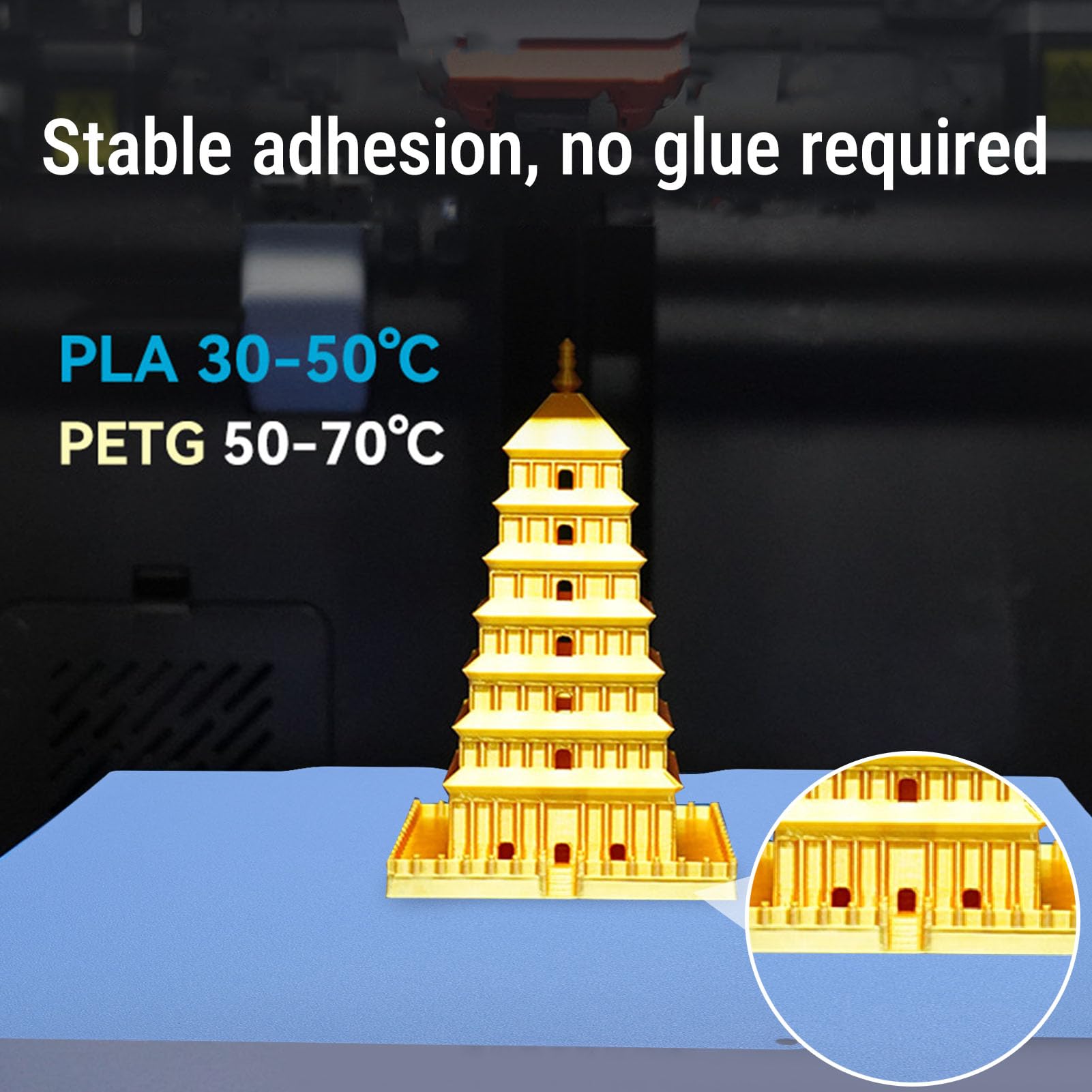 Fafeicy Płyta Chłodząca Drukarki 3D do A1 Mini 184x184mm Dwustronna, Teksturowana Platforma w Niskiej Temperaturze, Platforma do Budowania na Zimno, Ułatwiająca Usuwanie Modelu