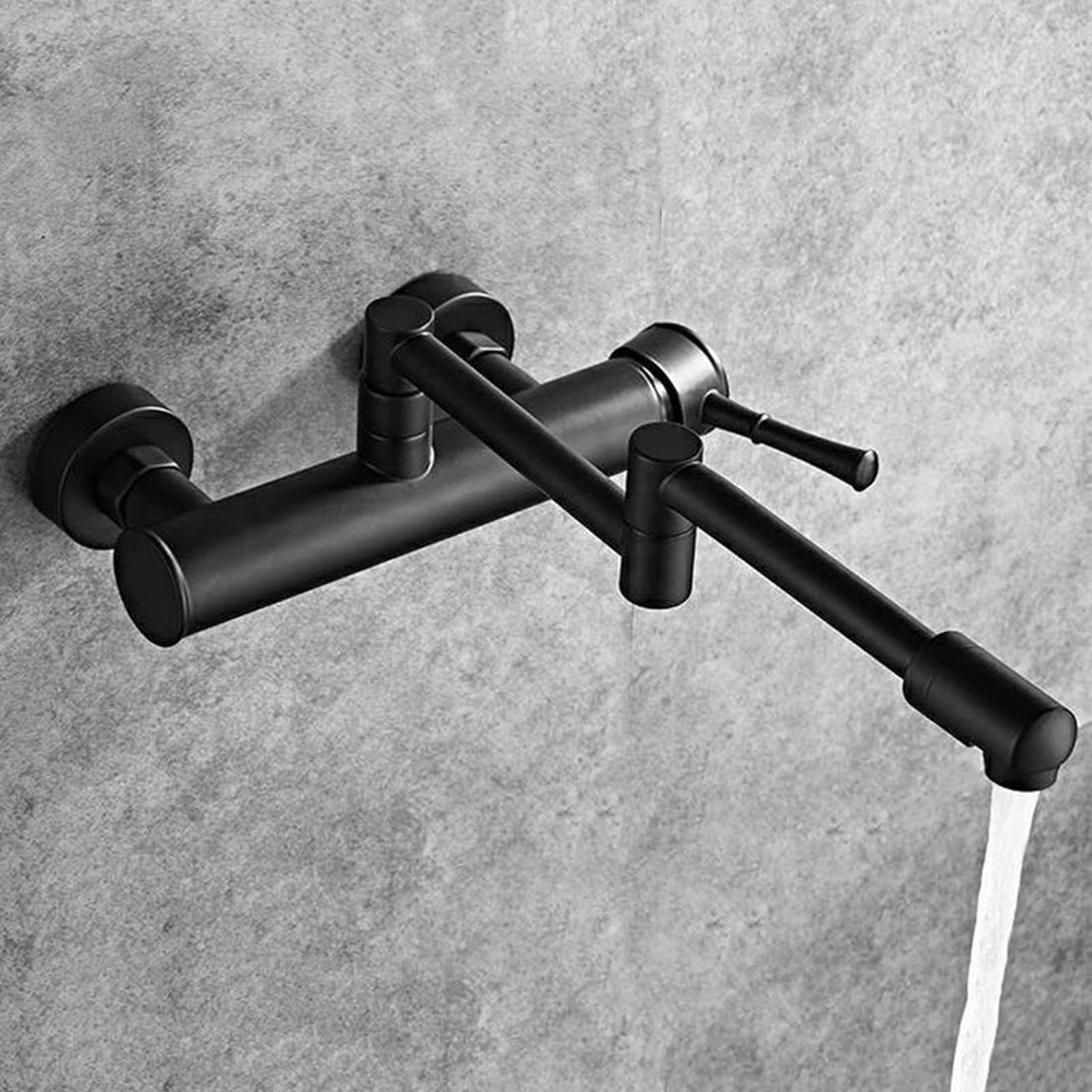 Robinet de cuisine mural pliable gain de place en laiton noir pour petit espace