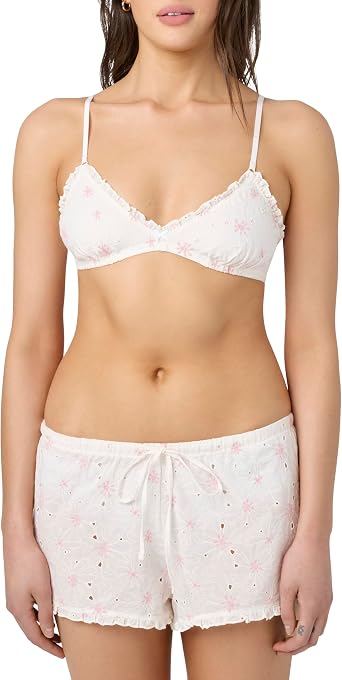 florence by mills Womens Sweet Bloom Collection Eyelet Bralette