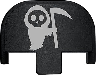 NDZ Performance Rear Slide Cover Back Plate for Smith & Wesson Self Defense S&W SD9 SD40 VE 9mm .40 Black Custom Laser Engraved Image: Grim Reaper Baby