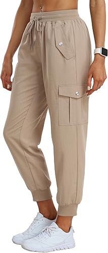MoFiz - Pantalones cargo para mujer de uso al aire libre, ligeros, joggers, con cintura elástica, pantalones deportivos, de senderismo, sudaderas