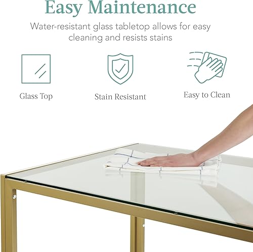 Miniatura 5 de Best Choice Products Juego de comedor de cristal de 5 piezas, muebles de mesa de cocina modernos para comedor, comedor, compacto que ahorra espacio