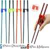 Chopsticks and Chop stick Helpers 5 Pairs Set, Plastic Hinges Connector Training for Kids, Adults, Beginner, Trainers or Learner, Non-Slip Reusable and Replaceable, Dishwasher Safe(Cherry Blossom)