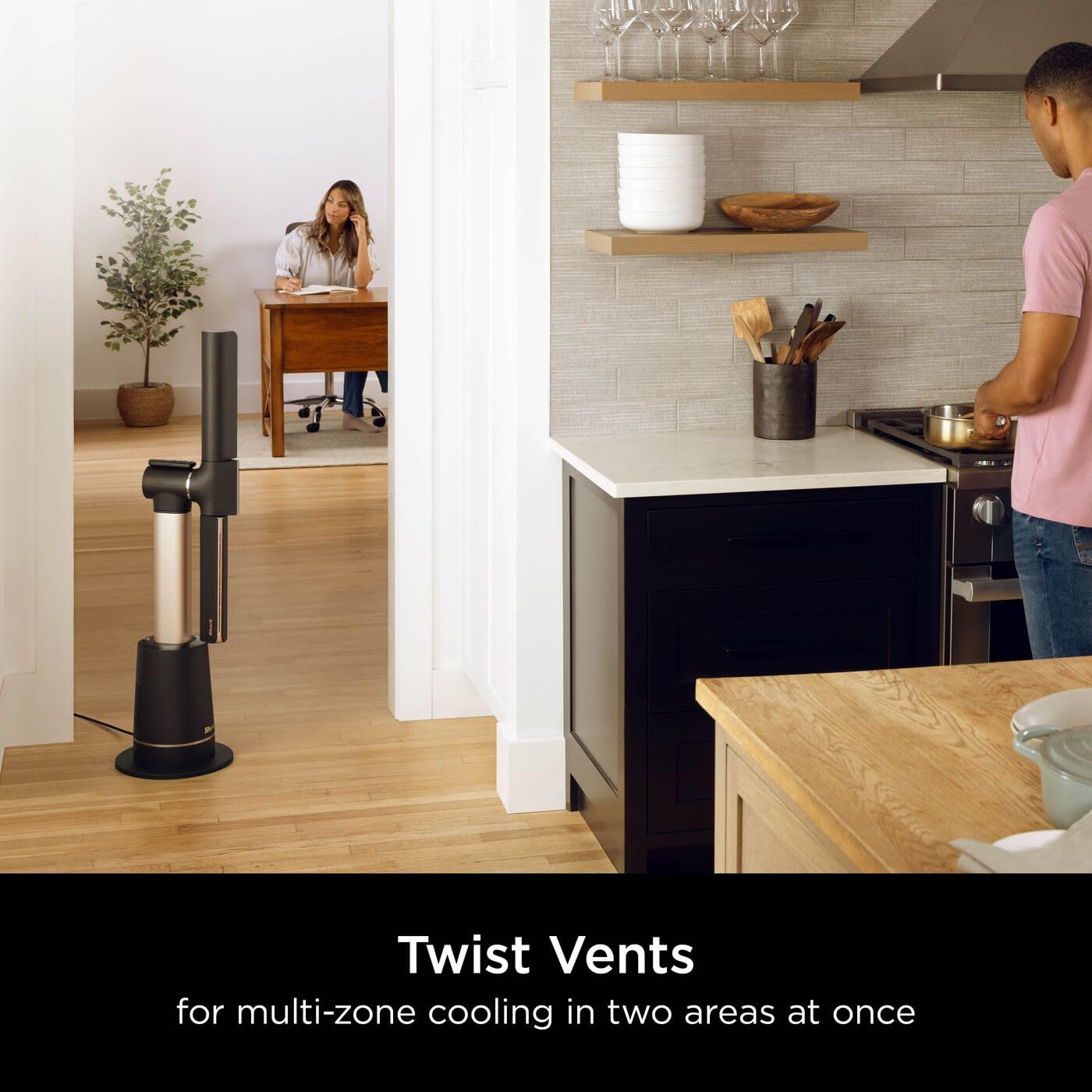Shark TurboBlade Bladeless Tower Fan, High-Speed Multi-Directional, Projects Air up to 20 Metres, Quiet Power, 10 Speeds, Pivot, 180° Oscillation, Remote Control, Timer, Charcoal TF200SUK — view 9