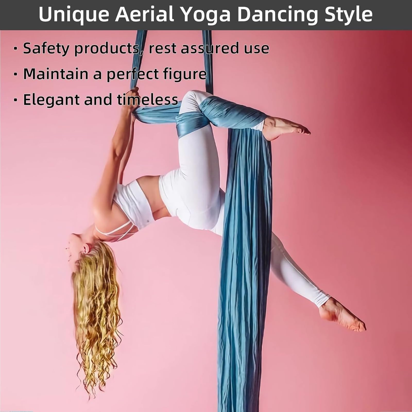 Aerial Silk Yoga Hängematte mit komplettem Zubehör – Vertikales Stofftrapezschaukel-Set für Fitness, Tanz und akrobatisches Fliegen