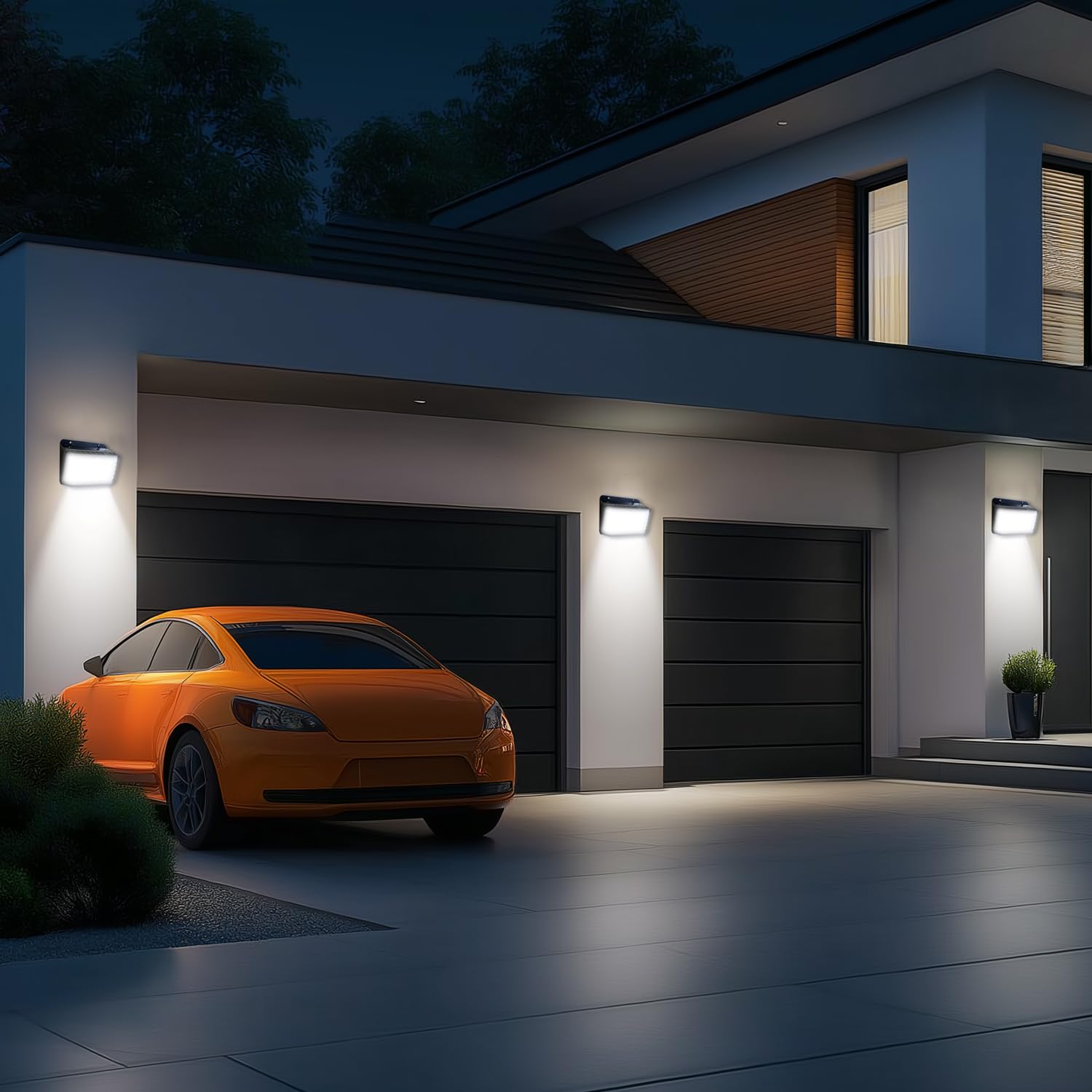 da LIGHT Solarlampen für Außen mit Bewegungsmelder, 114 LED, IP65, 8500K
