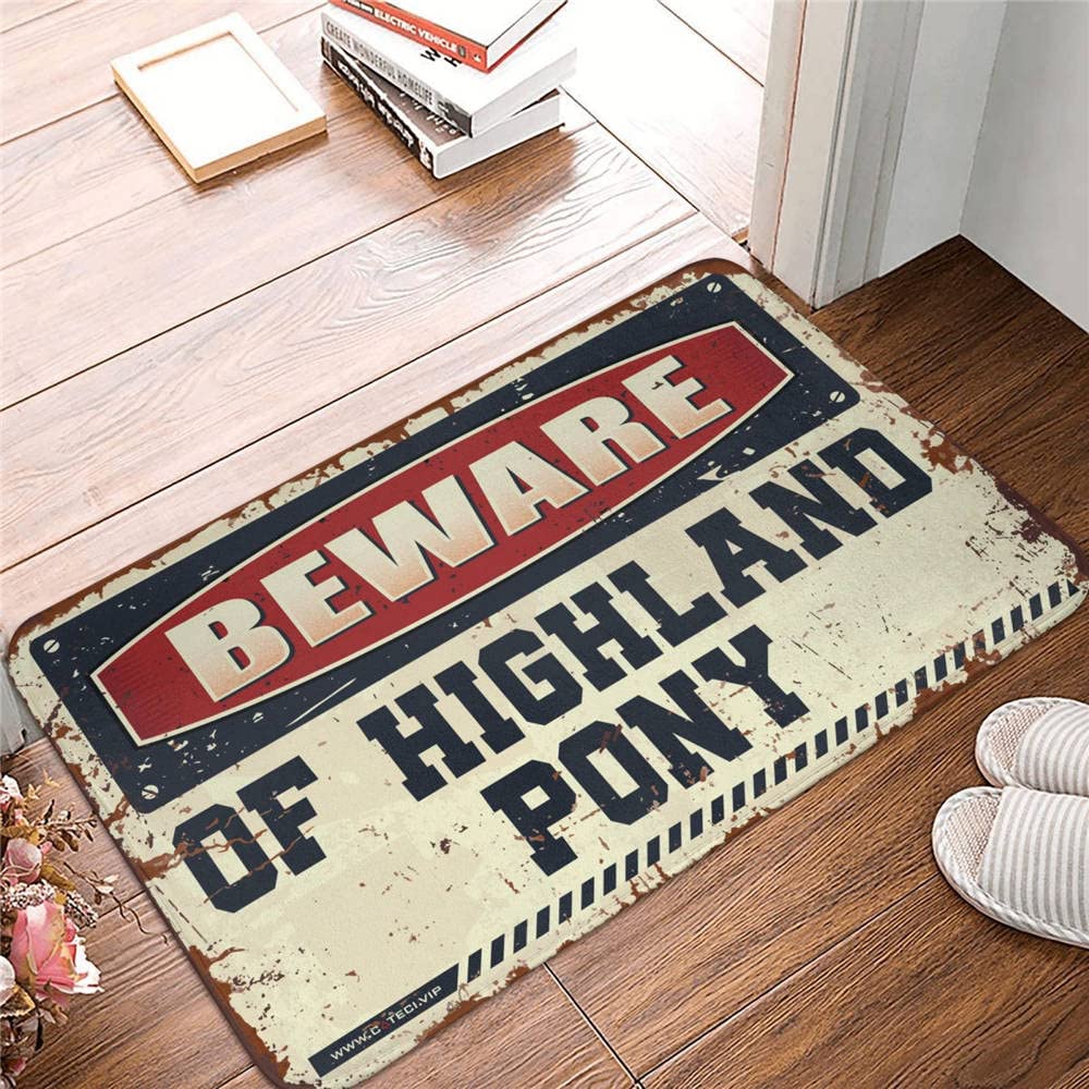 Tapis de porte Highland Pony 50x80 cm pour l'été et la décoration de votre entrée