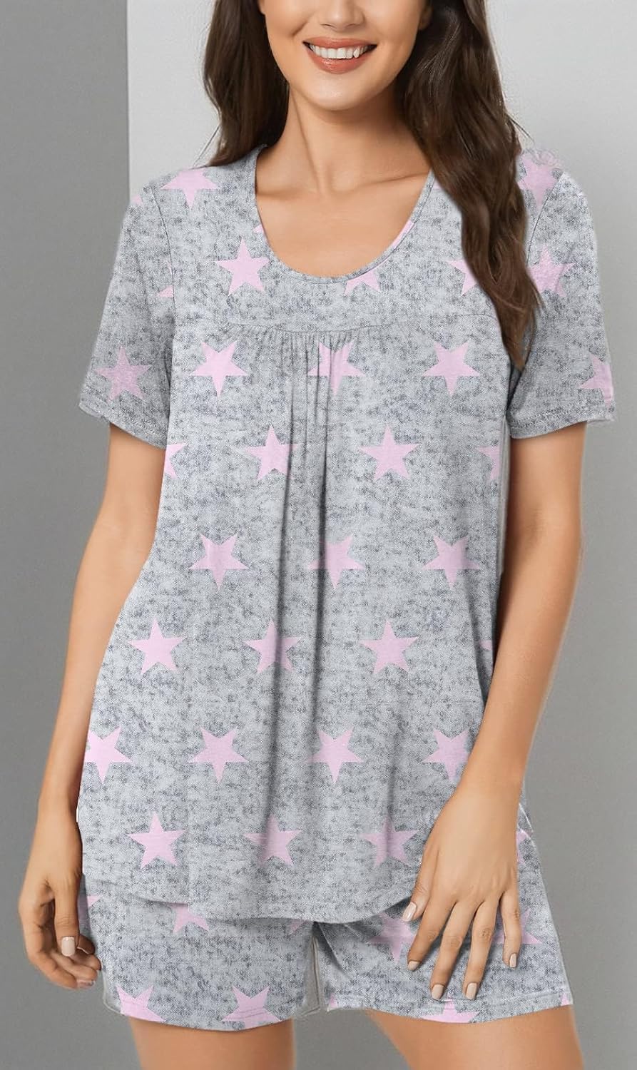 POPYOUNG Womens Pajama Sets Summer Short Sleeves 2 Piece Lounge Sleepwear Ladies Pjs Sets with Pockets - Image 7