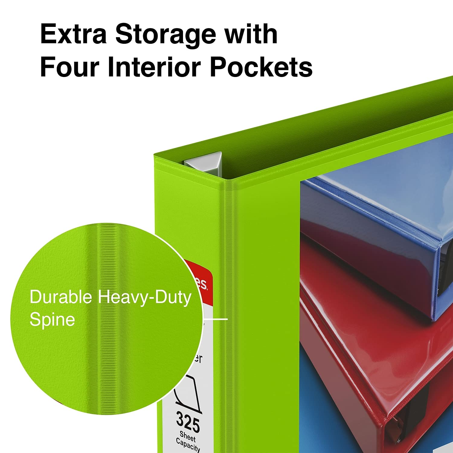 CHARTREUSE 2本セット Amazon.com : Staples 82686 Heavy-Duty 1.5-Inch 3-Ring View