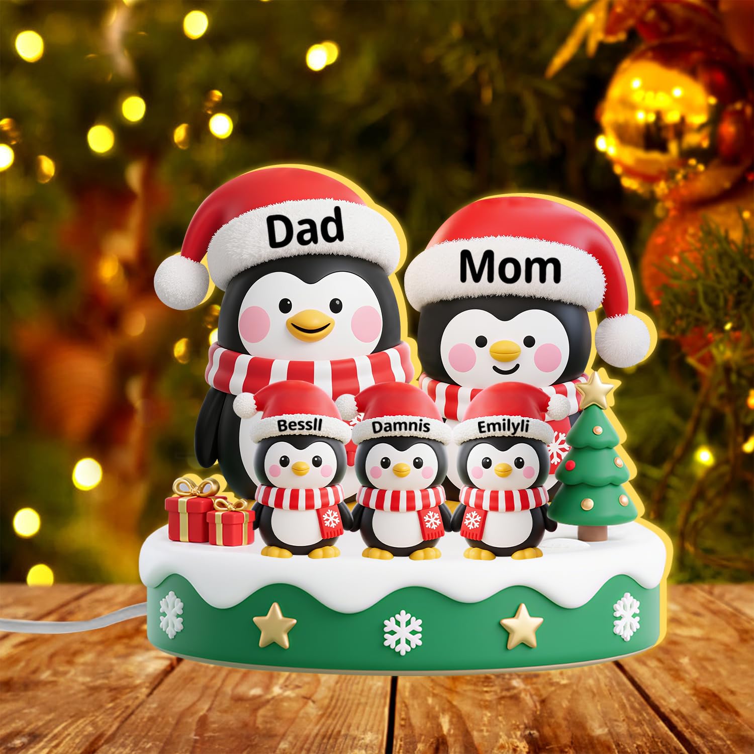 MYZQIFF Personalized Snowman Grandma, Grandpa, Grandparents and Grandkids LED Light Box, Custom Family Grandkids Name Christmas Snowman Grandma Night Light Lamp Box Desk Decor for Gigi Nana (style15)