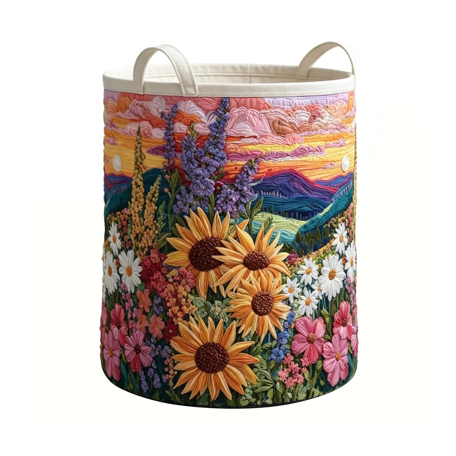 Quilted Laundry Basket Foldable Laundry Hamper Basket