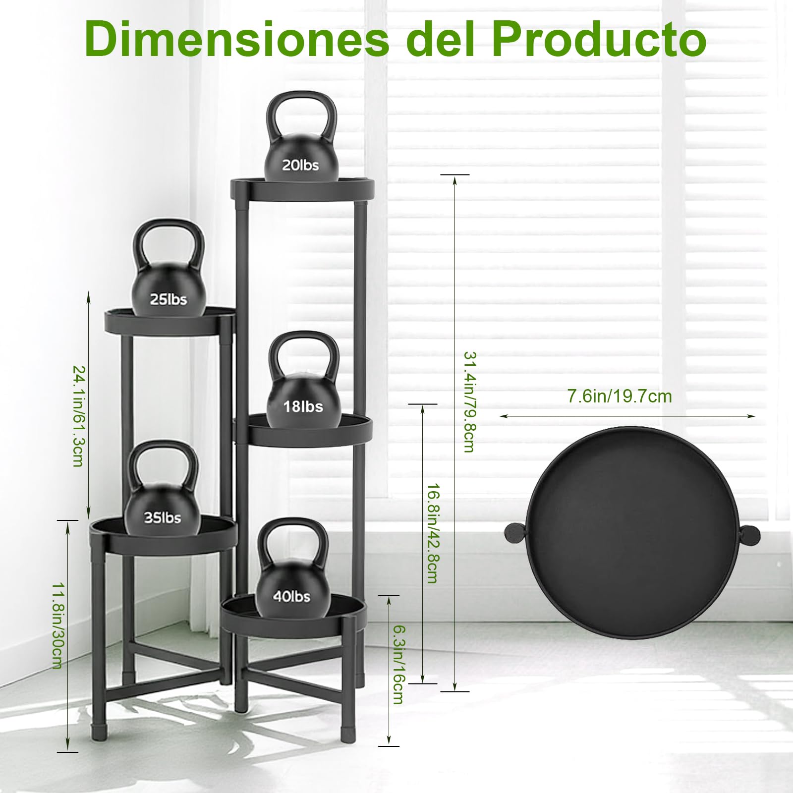 Soporte Plantas Interior Metal 5 Niveles, Soporte Macetas Interior, Estanteria Plantas Moderno para Decoración Hogar, Balcón y Jardín