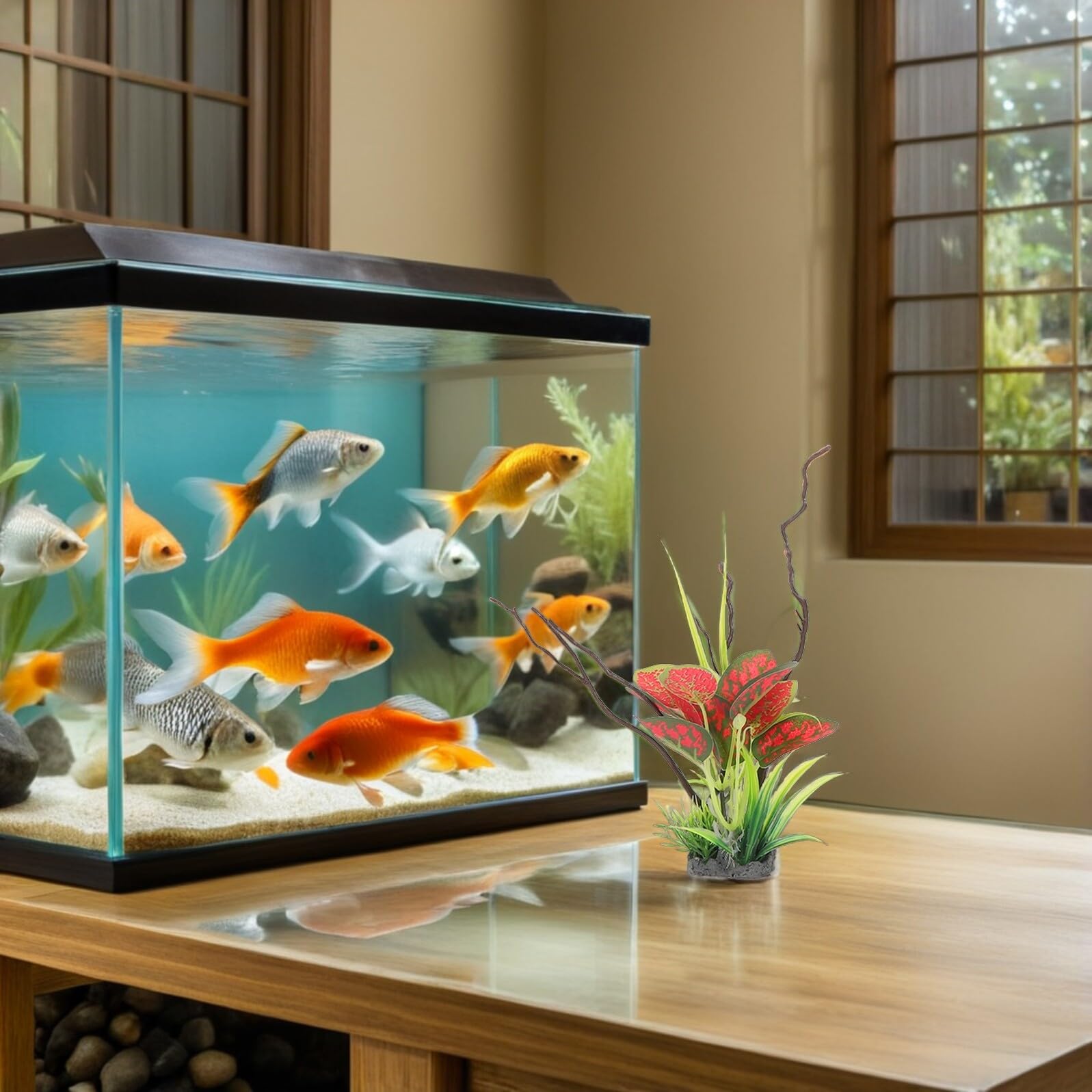 Levemolo 8 Piezas De Césped Artificial para Acuario Algas Marinas Plantas Verdes Simuladas Plantas Artificiales para Acuario Pequeño Falsas De PVC