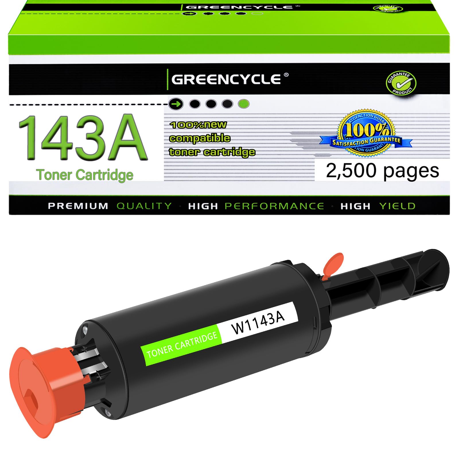 greencycle W1143A W1143AD Compatible Toner Cartridge Replacement for HP 143A Black Toner Reload Kit 143AD Use for Laser Neverstop 1001nw Printer MFP