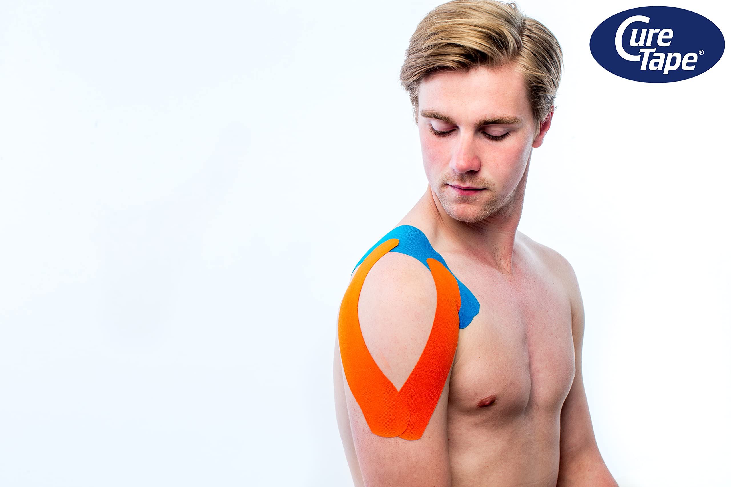 CureTape® Kinesiologie Tape (5 cm x 31,5 m) | Wasserfest und latexfreies Kinesiotapes | Kinesiotape mit TÜV-Zertifikat | Sporttape für den Profi | Physio Tape für Verletzungen & Beschwerden | Orange