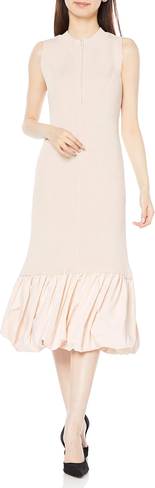 格安saleスタート セルフォード 異素材コンビニットワンピース ロングワンピース Williamsav Com