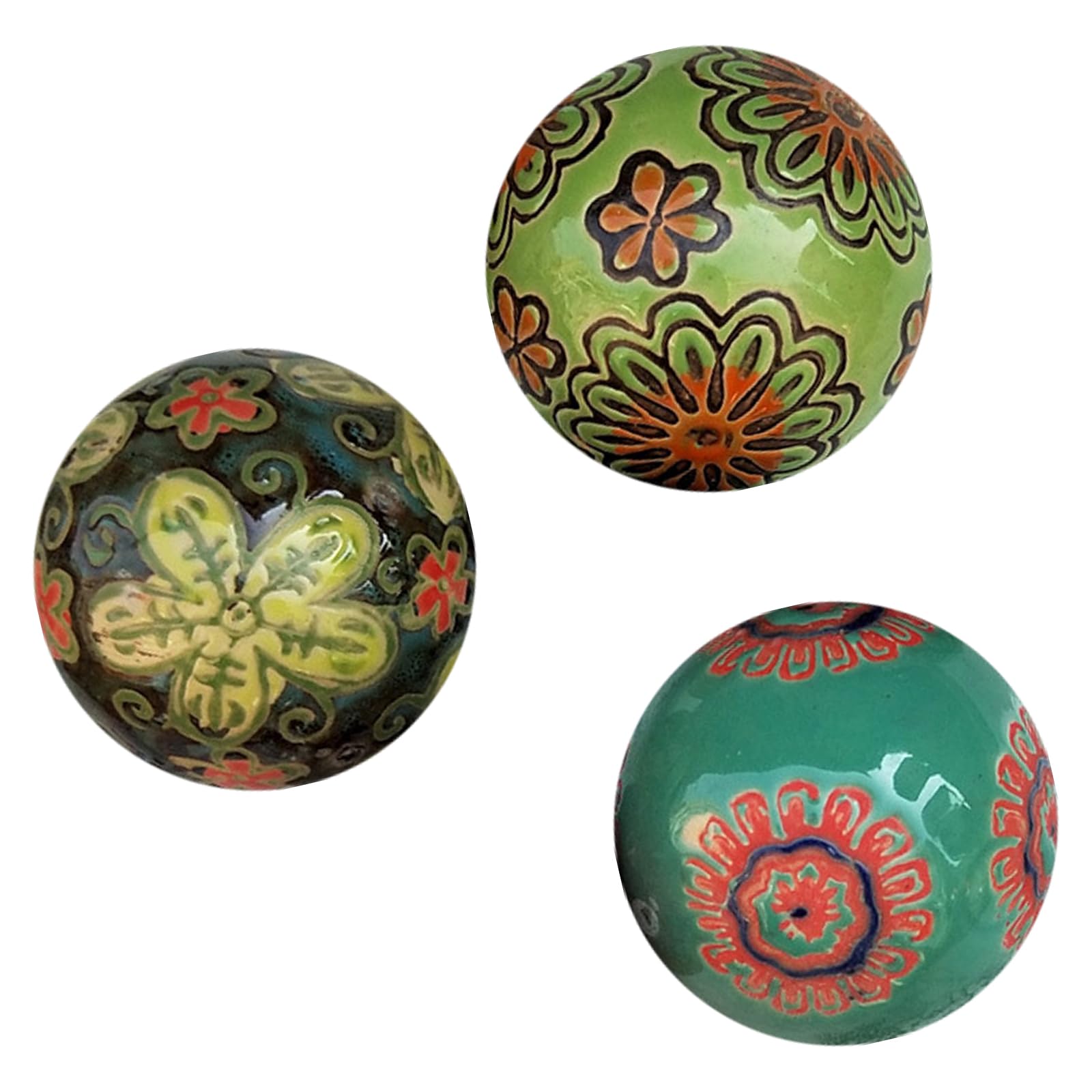 Shurhome Decorative Ceramic Float Ball Colorful HandPainted for Fishtanks Centerpiece Shelf Display Decors Color Assorted HandPainted Floating Decorative