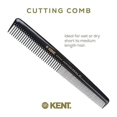 Miniatura 3 de Kent SPC81 Peine de corte de vestir estilo salón con dientes anchos y finos, peine profesional de corte de pelo de peluquero para peinar y burlas