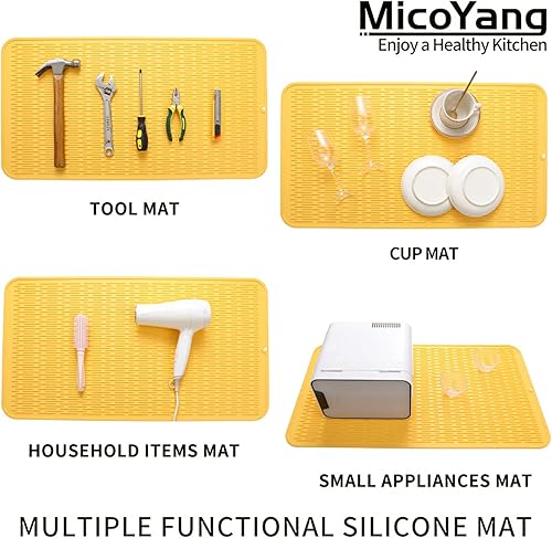 Miniatura 224 de Tapete de silicona para secado de platos para múltiples usos, fácil de limpiar, ecológico, resistente al calor, tapete de silicona para encimera