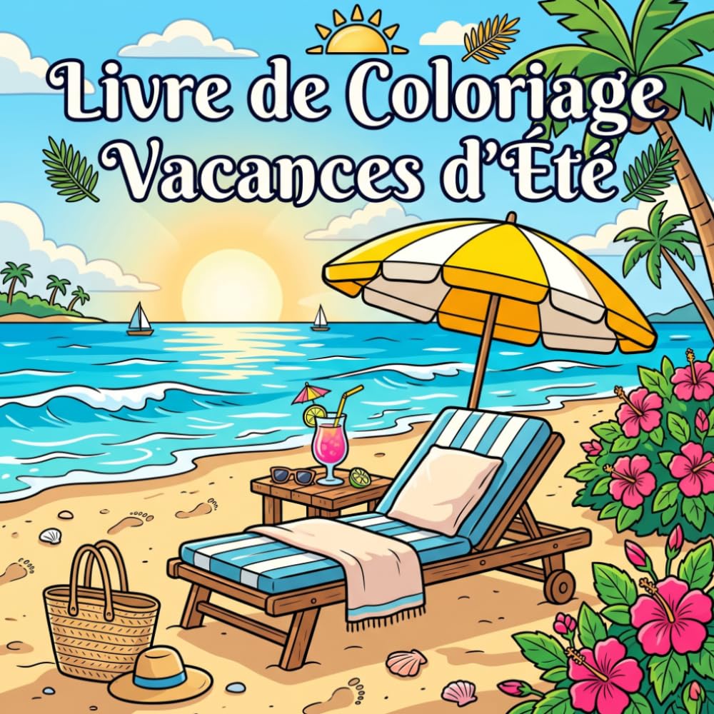 Livre de Coloriage Vacances d’Été Pour Adulte Anti-Stress: 50 Dessins Inspirants des Scènes Estivales et Nature Paysage pour Détente, Relaxation et Art Thérapie (Coloriage Anti-Stress)