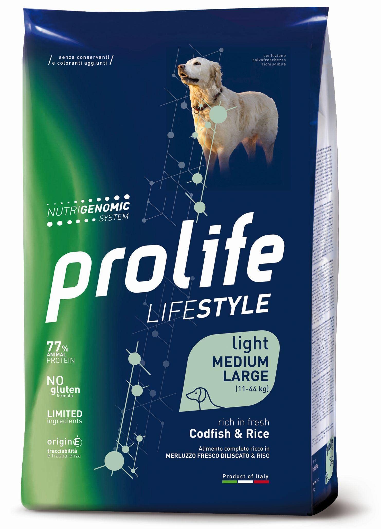 prolife - Lifestyle Adult Medium/Large al Merluzzo e Riso da 12 kg